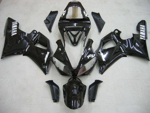 2000-2001 Yamaha YZF 1000 R1 Motorcycle Fairings - Glossy Black White Decal Canada Websites