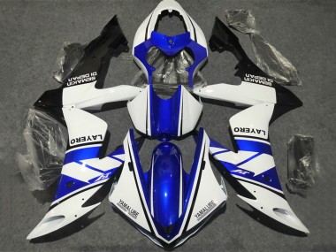 2002-2003 Yamaha YZF 1000 R1 Motorcycle Fairings - White Blue Matte Black Yamalube Canada Websites