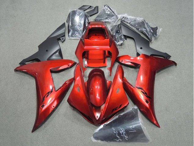 2002-2003 Yamaha YZF 1000 R1 Motorcycle Fairing - Red Matte Black Canada Websites