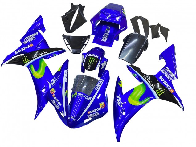 2002-2003 Yamaha YZF 1000 R1 Motorcycle Fairings - Blue Black Green MoviStar ENEOS Monster Canada Websites