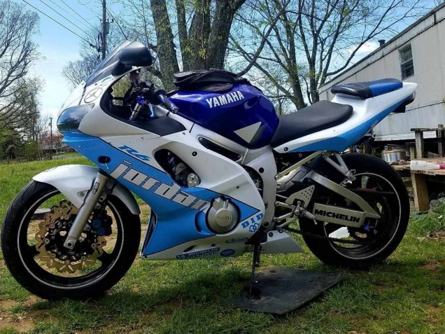 1998-2002 Yamaha YZF 600 R6 Motorcycle Fairings - White Blue Jordan Canada Websites