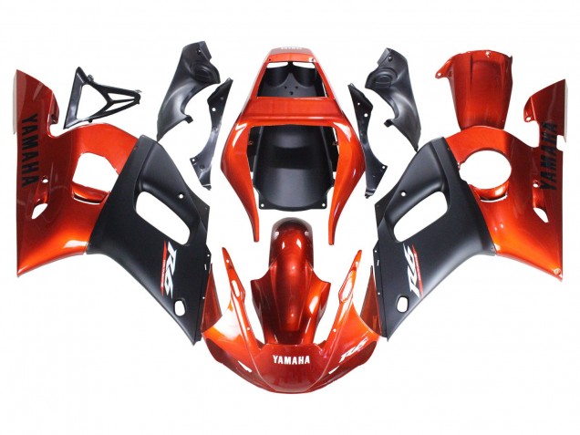 1998-2002 Yamaha YZF 600 R6 Motorcycle Fairings - Orange Matte Black Canada Websites