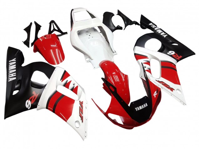 1998-2002 Yamaha YZF 600 R6 Motorcycle Fairings - White Red Glossy Black Canada Websites