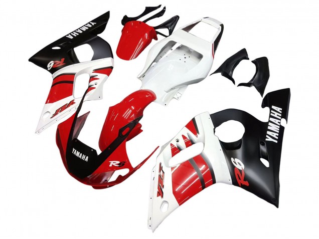 1998-2002 Yamaha YZF 600 R6 Motorcycle Fairings - White Red Glossy Black Canada Websites