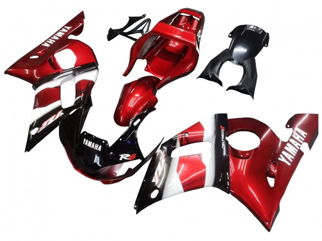 1998-2002 Yamaha YZF 600 R6 Motorcycle Fairings - Red White Glossy Black Canada Websites
