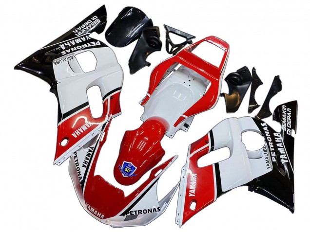 1998-2002 Yamaha YZF 600 R6 Motorcycle Fairings - White Red Black Petronas Yamalube 50th Canada Websites