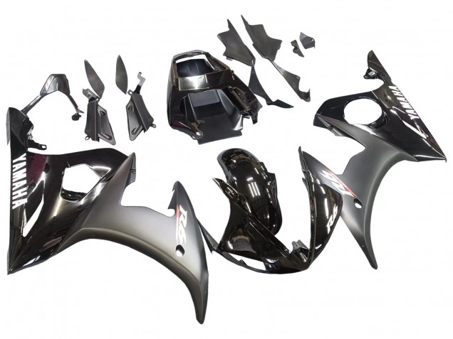 2003-2004 Yamaha YZF R6 Motorcycle Fairings - Glossy Black Matte Black White Decals Canada Websites