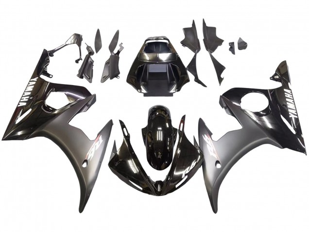 2003-2004 Yamaha YZF R6 Motorcycle Fairings - Glossy Black Matte Black White Decals Canada Websites