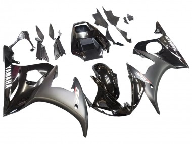 2006-2009 Yamaha YZF R6S Motorcycle Fairings - Glossy Black Matte Black White Decals Canada Websites