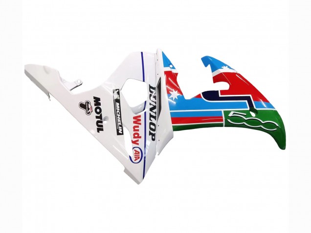 2003-2004 Yamaha YZF R6 Motorcycle Fairings - White Blue Green Red Kastinee Dunlop Motul Canada Websites