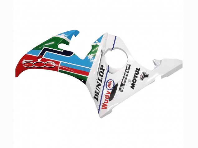 2003-2004 Yamaha YZF R6 Motorcycle Fairings - White Blue Green Red Kastinee Dunlop Motul Canada Websites