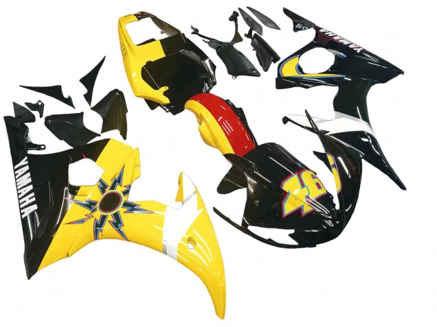 2006-2009 Yamaha YZF R6S Motorcycle Fairings - Yellow Red Glossy Black 46 Canada Websites