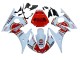 2006-2009 Yamaha YZF R6S Motorcycle Fairings - White Red Lucky Strike Motul Canada Websites