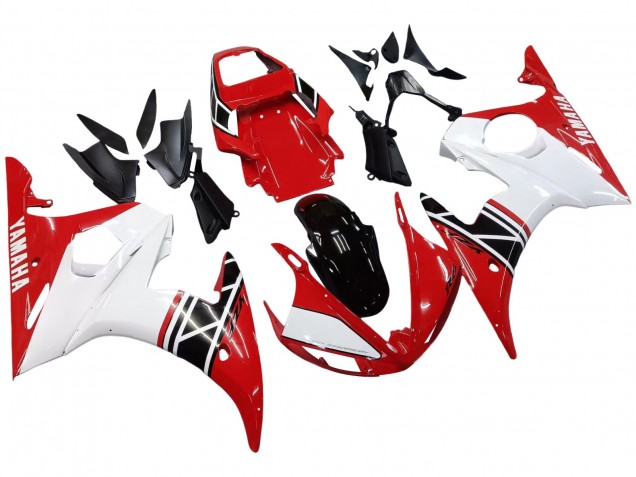 2003-2004 Yamaha YZF R6 Motorcycle Fairing - White Red Glossy Black Canada Websites