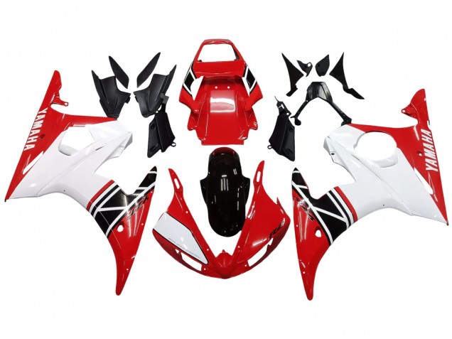 2003-2004 Yamaha YZF R6 Motorcycle Fairing - White Red Glossy Black Canada Websites