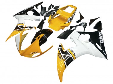 2006-2009 Yamaha YZF R6S Motorcycle Fairings - Yellow White Glossy Black Canada Websites
