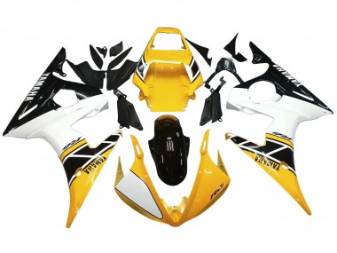 2006-2009 Yamaha YZF R6S Motorcycle Fairings - Yellow White Glossy Black Canada Websites