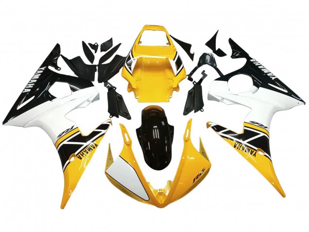2006-2009 Yamaha YZF R6S Motorcycle Fairings - Yellow White Glossy Black Canada Websites