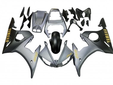 2003-2004 Yamaha YZF R6 Motorcycle Fairings - Matte Grey Matte Black Gold Decals Canada Websites