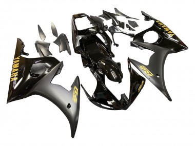 2006-2009 Yamaha YZF R6S Motorcycle Fairings - Glossy Black Matte Black Gold Decals Canada Websites