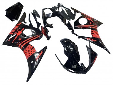 2006-2009 Yamaha YZF R6S Motorcycle Fairing - Glossy Black Red Canada Websites