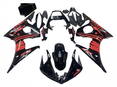 2006-2009 Yamaha YZF R6S Motorcycle Fairing - Glossy Black Red Canada Websites
