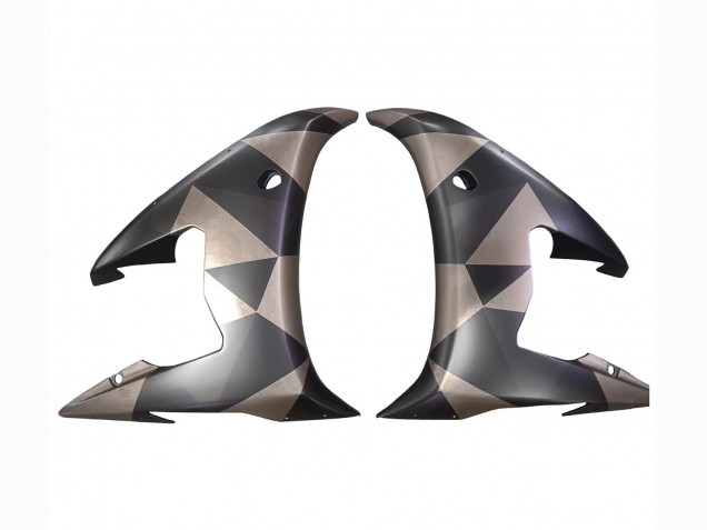 2003-2004 Yamaha YZF R6 Motorcycle Fairings - Grey Matte Black Geometric Canada Websites