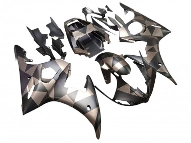 2006-2009 Yamaha YZF R6S Motorcycle Fairings - Grey Matte Black Geometric Canada Websites