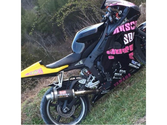 2003-2004 Yamaha YZF R6 Motorcycle Fairings - Yellow Pink Glossy Black Rossi Repsol 46 Canada Websites