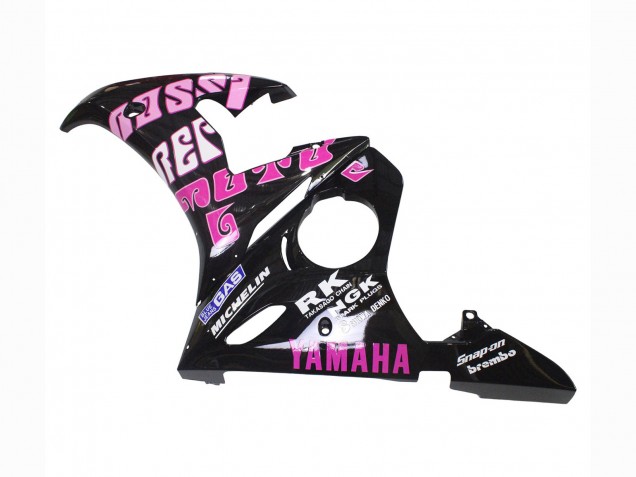 2003-2004 Yamaha YZF R6 Motorcycle Fairings - Yellow Pink Glossy Black Rossi Repsol 46 Canada Websites