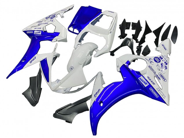 2003-2004 Yamaha YZF R6 Motorcycle Fairings - White Blue GYTR Canada Websites