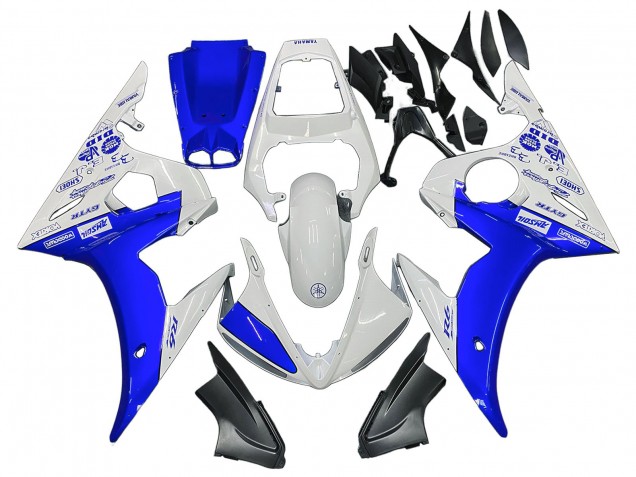 2003-2004 Yamaha YZF R6 Motorcycle Fairings - White Blue GYTR Canada Websites