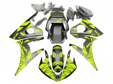 2003-2004 Yamaha YZF R6 Motorcycle Fairings - Neon Green Matte Black Geometric Canada Websites