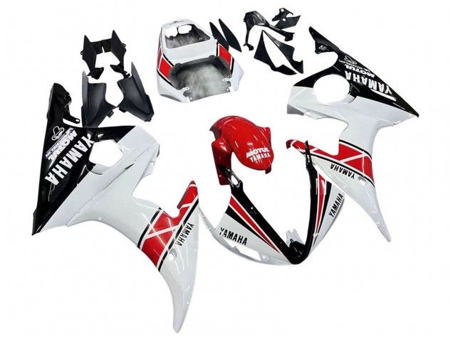 2003-2004 Yamaha YZF R6 Motorcycle Fairings - White Red Glossy Black Motul Canada Websites