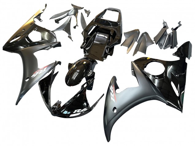 2003-2004 Yamaha YZF R6 Motorcycle Fairings - Glossy Black Matte Black Gold Chameleon Canada Websites