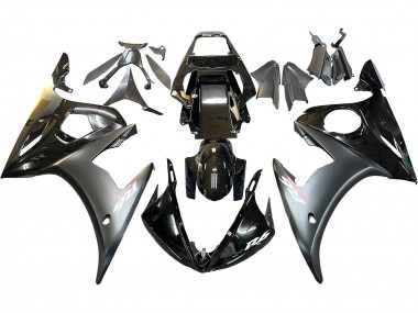 2006-2009 Yamaha YZF R6S Motorcycle Fairings - Glossy Black Matte Black Gold Chameleon Canada Websites