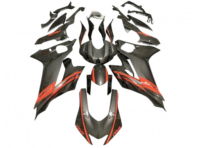 2017-2023 Yamaha YZF 600 R6 Motorcycle Fairings - Red Black Carbon Fiber Style Canada Websites