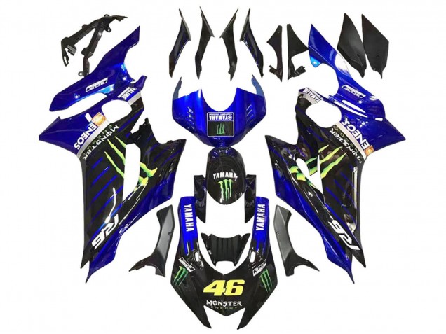 2017-2023 Yamaha YZF 600 R6 Motorcycle Fairings - Blue Glossy Black Green Monster ENEOS Yamalube Canada Websites