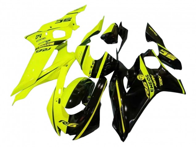 2017-2023 Yamaha YZF 600 R6 Motorcycle Fairings - Neon Yellow Glossy Black Split Canada Websites