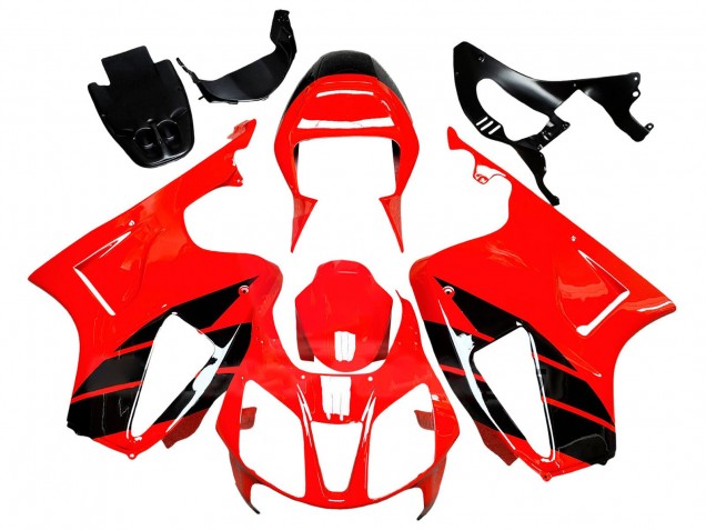 2000-2006 Honda VTR1000 Motorcycle Fairings - Red Glossy Black Stripe Canada Websites