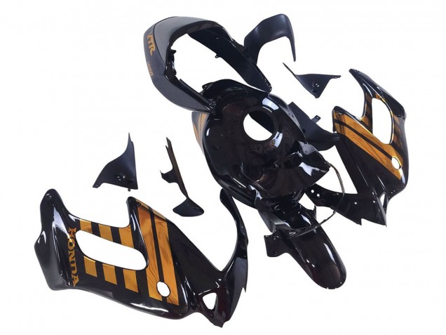 1997-2005 Honda VTR1000F Motorcycle Fairings - Glossy Black Gold Canada Websites