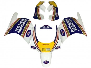 1988-1989 Honda NSR250R Motorcycle Fairings - White Yellow Blue Rothmans Canada Websites