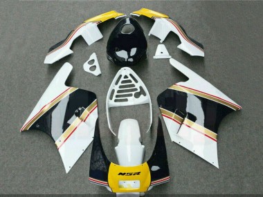1988-1989 Honda NSR250R Motorcycle Fairings - White Yellow Gold Glossy Black Canada Websites