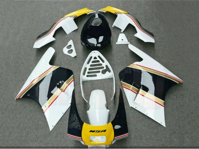 1988-1989 Honda NSR250R Motorcycle Fairings - White Yellow Gold Glossy Black Canada Websites