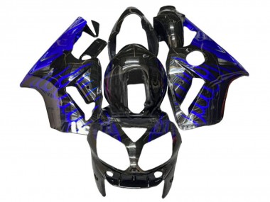 2000-2001 Kawasaki ZX12R Motorcycle Fairings - Glossy Black Blue Flame Canada Websites
