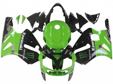 2002-2006 Kawasaki ZX12R Motorcycle Fairing - Green Glossy Black Elf Touch4 Monster Canada Websites