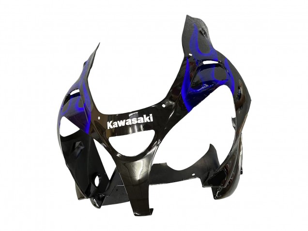 2000-2001 Kawasaki ZX9R Motorcycle Fairings - Glossy Black Blue Flame White Canada Websites