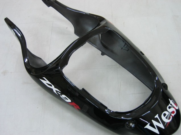 2000-2001 Kawasaki ZX9R Motorcycle Fairings - Glossy Black White West Canada Websites