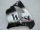 2000-2001 Kawasaki ZX9R Motorcycle Fairings - Glossy Black White West Canada Websites