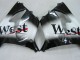 2000-2001 Kawasaki ZX9R Motorcycle Fairings - Glossy Black White West Canada Websites
